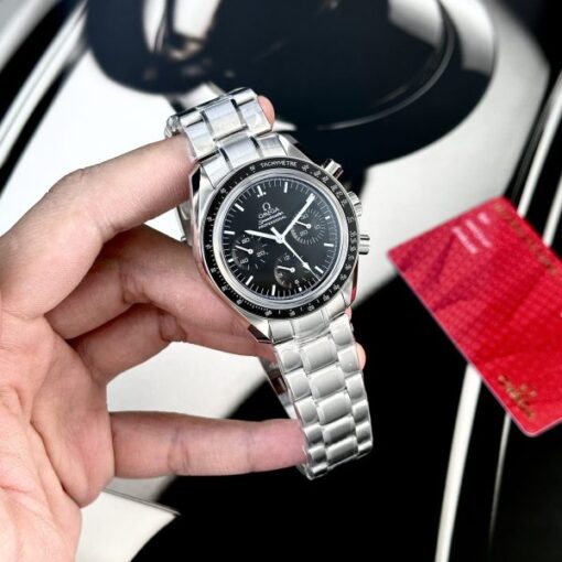 Omega Replica Watch Speedmaster Moonwatch Black Dial Metal Wire 42mm - Image 4