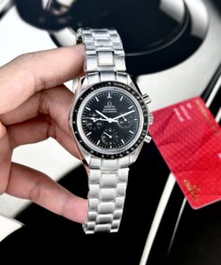 Omega Replica Watch Speedmaster Moonwatch Black Dial Metal Wire 42mm