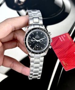 Alternative view of Omega Replica Watch Speedmaster Moonwatch Black Dial Metal Wire 42mm