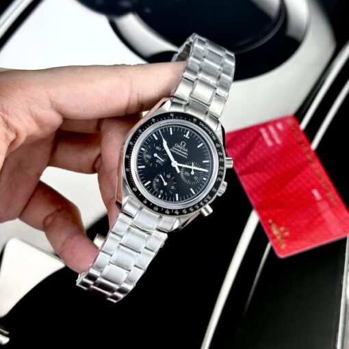 Omega Replica Watch Speedmaster Moonwatch Black Dial Metal Wire 42mm - Image 3