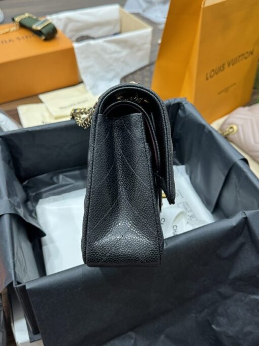 Chanel Classic Like Auth Women’s Handbag Black Grained Leather 25cm - Image 4