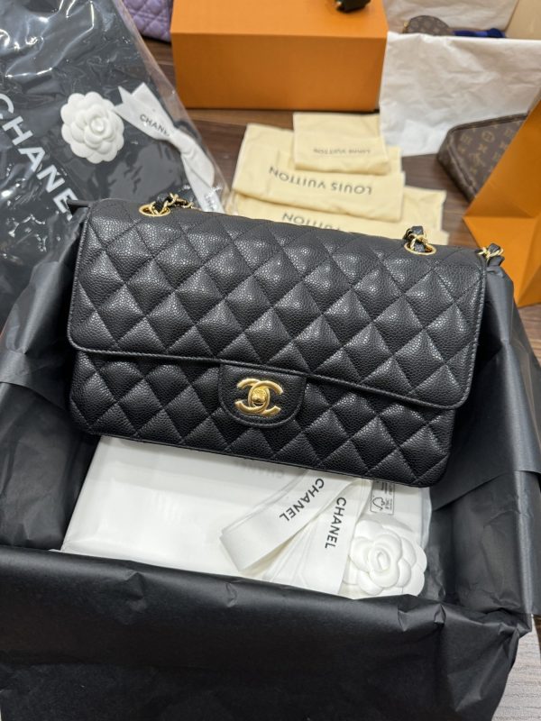 Chanel Classic Like Auth Women’s Handbag Black Grained Leather 25cm - Image 2