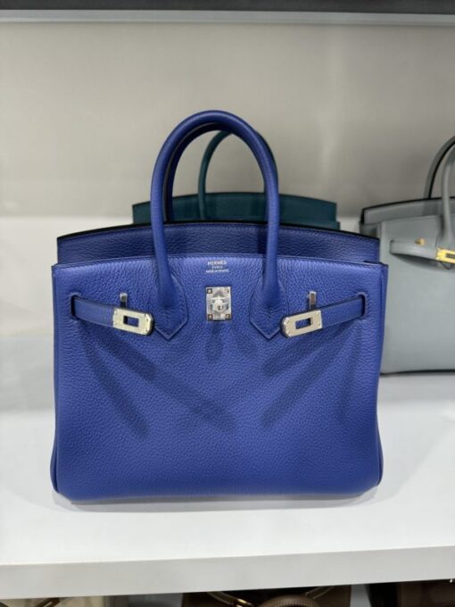 Hermes Birkin PHW Togo Like Auth Women’s Handbag Dark Blue Silver Lock 25cm - Image 2