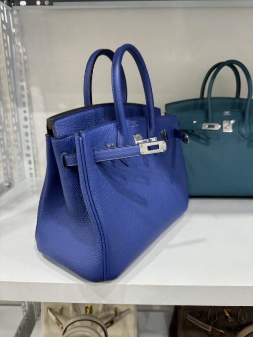 Hermes Birkin PHW Togo Like Auth Women’s Handbag Dark Blue Silver Lock 25cm - Image 3