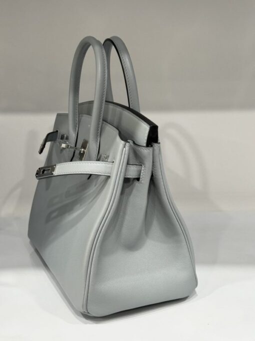Hermes Birkin PHW Togo Women’s Handbag Gray Silver Lock Super Quality 25cm - Image 6