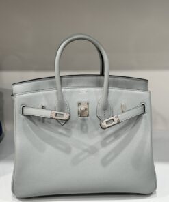 Hermes Birkin PHW Togo Women’s Handbag Gray Silver Lock Super Quality 25cm