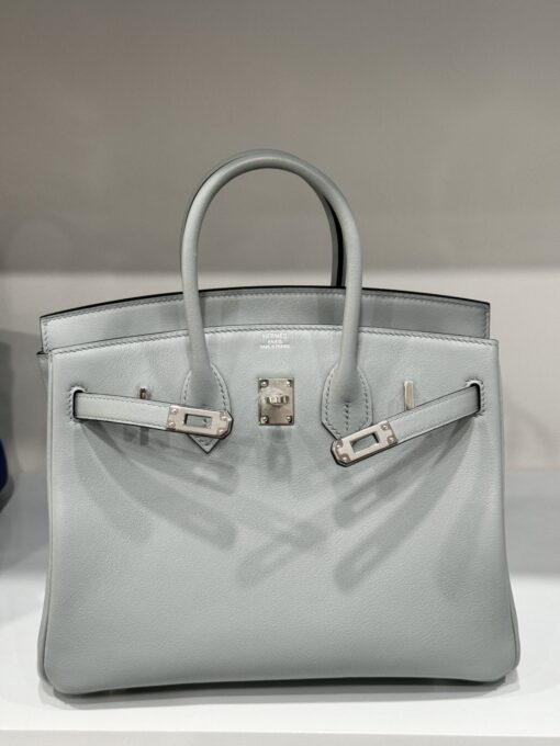 Hermes Birkin PHW Togo Women’s Handbag Gray Silver Lock Super Quality 25cm