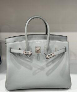 Alternative view of Hermes Birkin PHW Togo Women’s Handbag Gray Silver Lock Super Quality 25cm