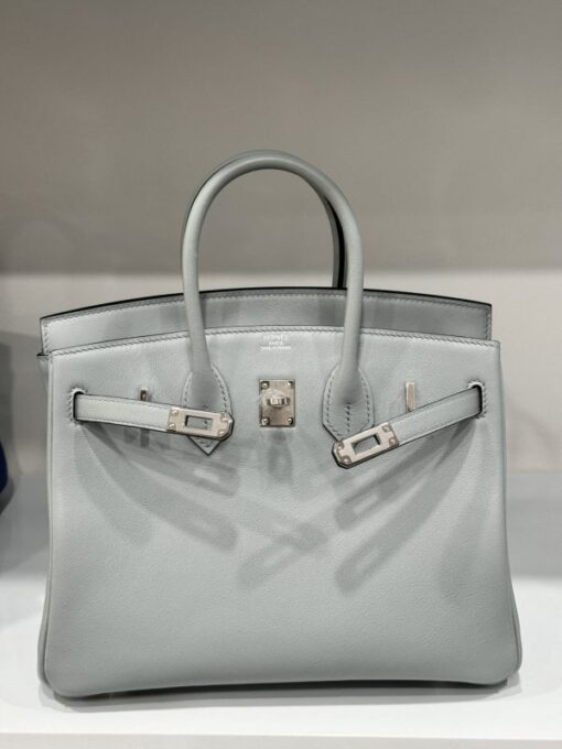 Hermes Birkin PHW Togo Women’s Handbag Gray Silver Lock Super Quality 25cm - Image 2