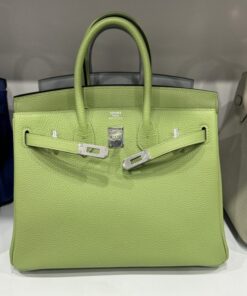 Alternative view of Hermes Birkin PHW Togo Women’s Handbag Green Silver Lock 25cm
