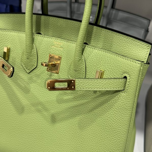 Hermes Birkin PHW Togo Women’s Handbag Green Gold Lock Super Quality 25cm - Image 7