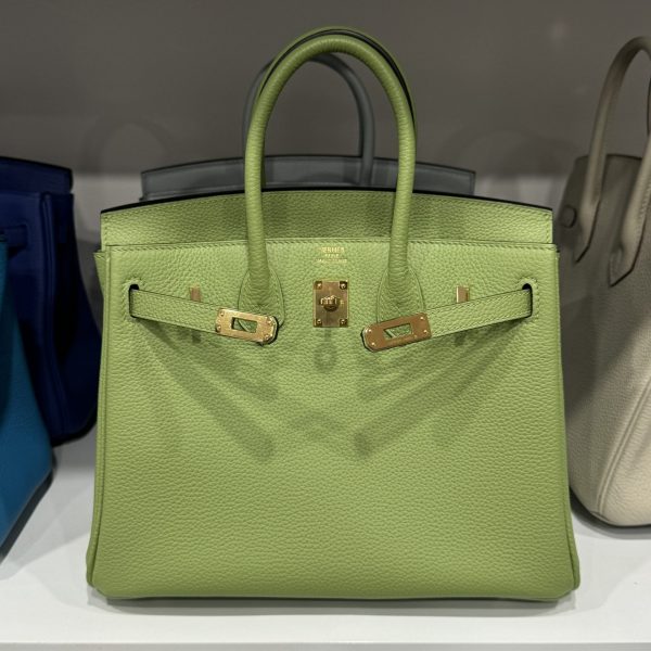Hermes Birkin PHW Togo Women’s Handbag Green Gold Lock Super Quality 25cm - Image 2