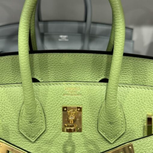 Hermes Birkin PHW Togo Women’s Handbag Green Gold Lock Super Quality 25cm - Image 6