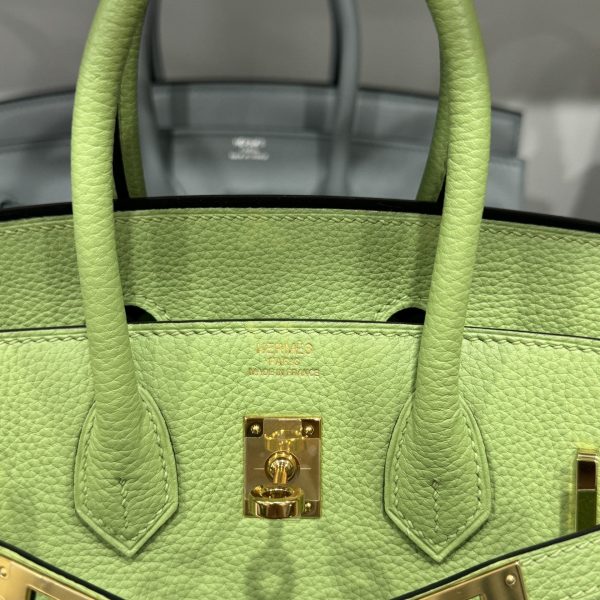 Hermes Birkin PHW Togo Women’s Handbag Green Gold Lock Super Quality 25cm - Image 6