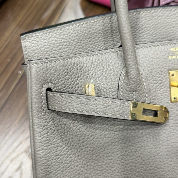 Hermes Birkin PHW Togo Replica Handbag Replica 11 Gray Gold Lock 25cm - Image 8