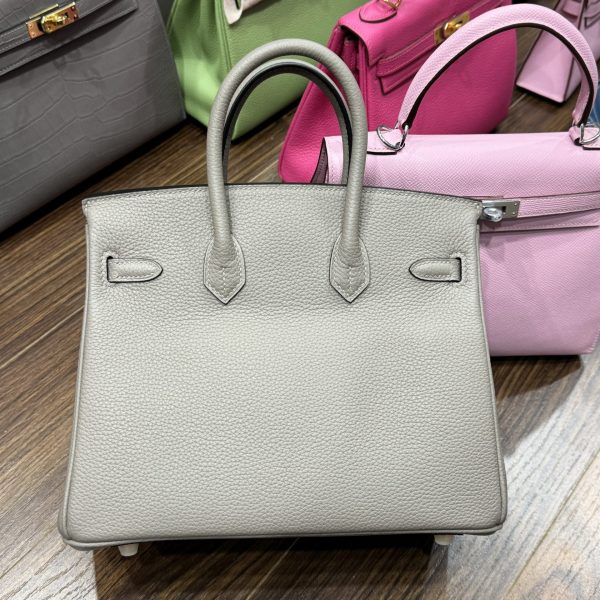 Hermes Birkin PHW Togo Replica Handbag Replica 11 Gray Gold Lock 25cm - Image 3