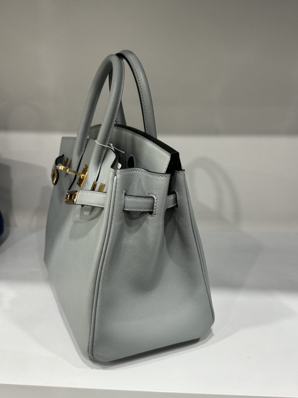 Hermes Birkin PHW Togo Replica Women’s Handbag Gray Gold Lock 25cm - Image 5