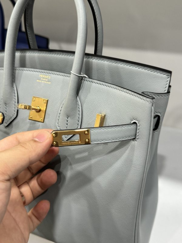 Hermes Birkin PHW Togo Replica Women’s Handbag Gray Gold Lock 25cm - Image 7
