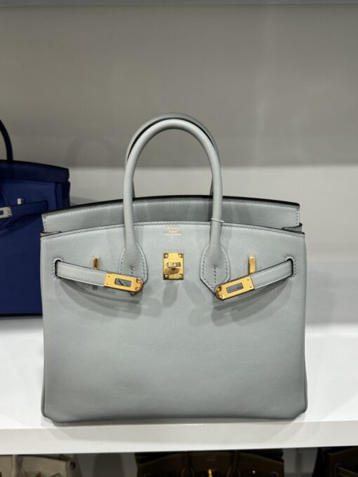 Hermes Birkin PHW Togo Replica Women’s Handbag Gray Gold Lock 25cm