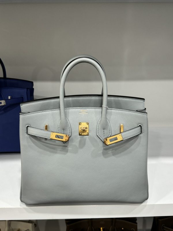 Hermes Birkin PHW Togo Replica Women’s Handbag Gray Gold Lock 25cm - Image 2