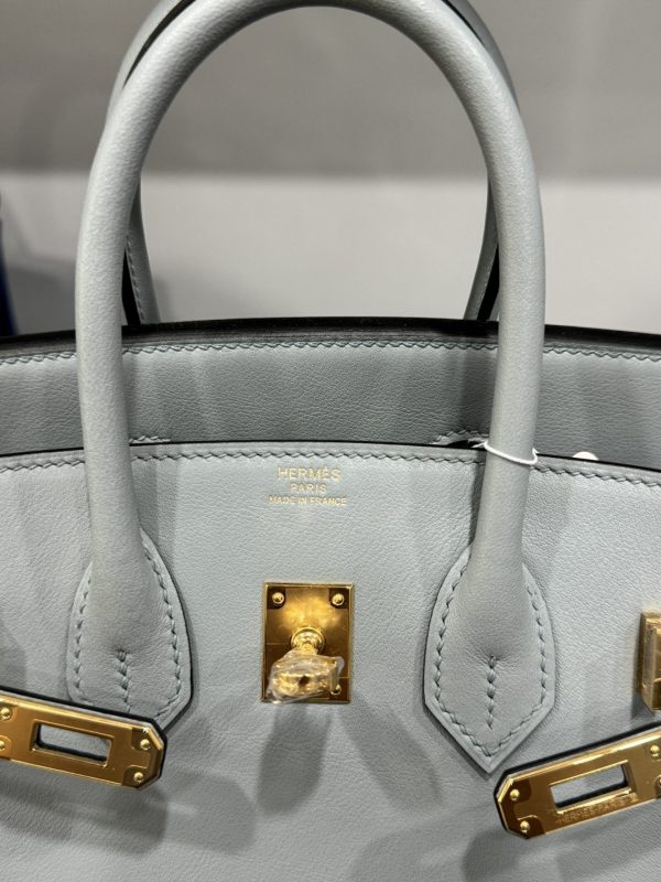 Hermes Birkin PHW Togo Replica Women’s Handbag Gray Gold Lock 25cm - Image 6