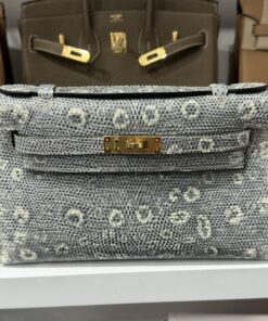 Alternative view of Hermes Kelly Women’s Lizard Leather Handbag with Super Quality Gold Lock 22x7x3cm
