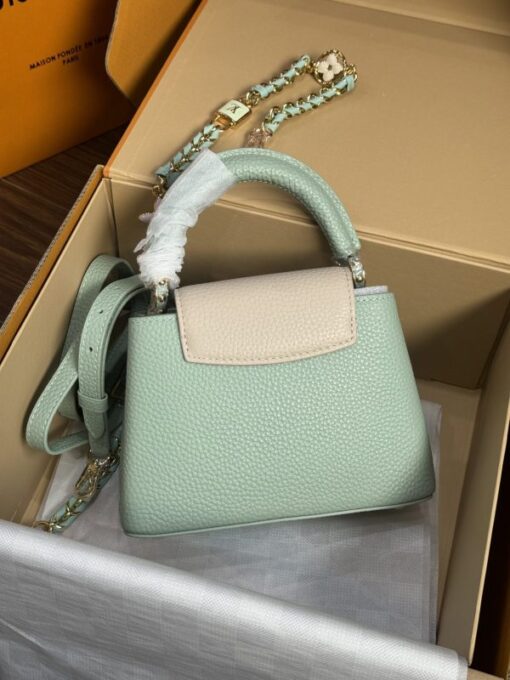 Louis Vuitton LV Capucines Mini Like Auth Women’s Handbag Green 21x14x8cm - Image 3
