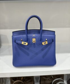 Alternative view of Hermes Birkin PHW Togo Women’s Handbag Dark Blue Gold Lock Super Quality 25cm
