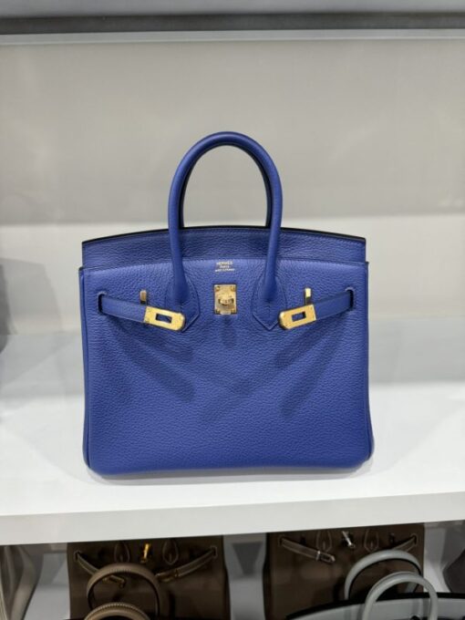 Hermes Birkin PHW Togo Women’s Handbag Dark Blue Gold Lock Super Quality 25cm - Image 2