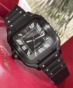 Cartier Replica Watch Santos WSSA0039 Black Rubber Strap BV Factory 39.8mm