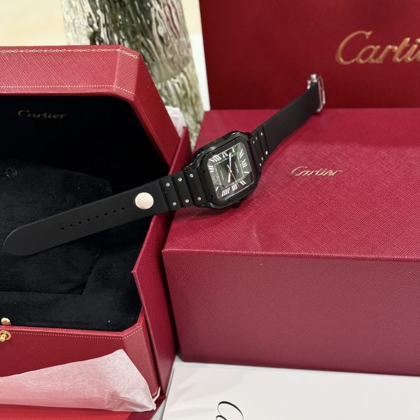 Cartier Replica Watch Santos WSSA0039 Black Rubber Strap BV Factory 39.8mm - Image 6