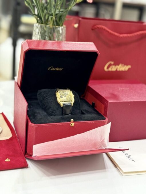 Cartier Replica Watch Santos WHSA0031 Quartz Leather Strap 31x43mm - Image 5