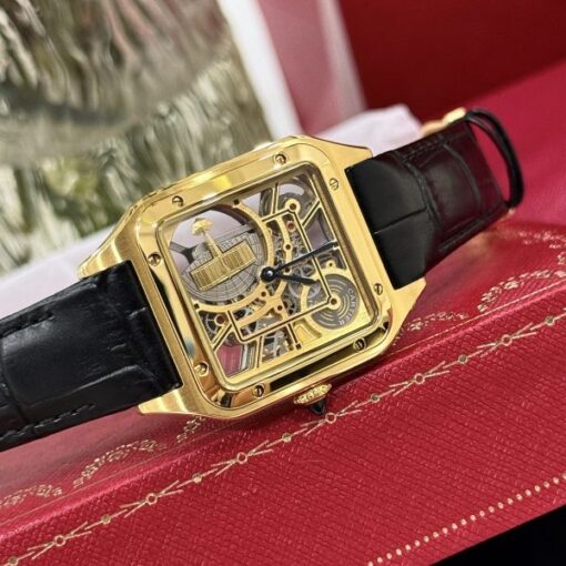 Cartier Replica Watch Santos WHSA0031 Quartz Leather Strap 31x43mm - Image 2
