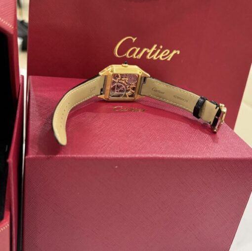Cartier Replica Watch Santos WHSA0031 Quartz Leather Strap 31x43mm - Image 8