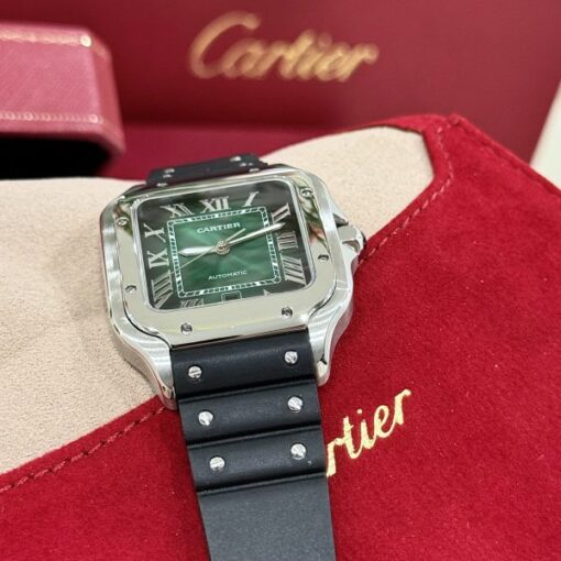 Cartier Replica Watches Santos WSSA0061 Green Dial Rubber Strap BV Factory 39.8mm - Image 4