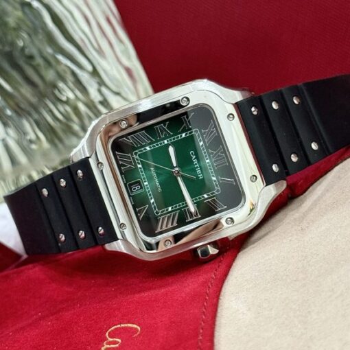 Cartier Replica Watches Santos WSSA0061 Green Dial Rubber Strap BV Factory 39.8mm - Image 2