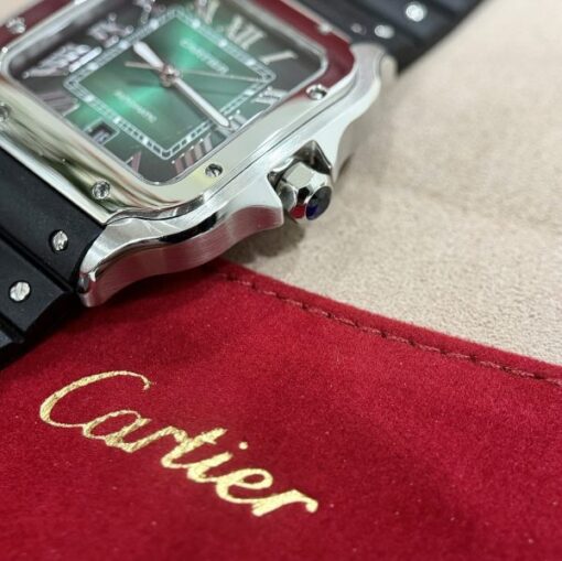 Cartier Replica Watches Santos WSSA0061 Green Dial Rubber Strap BV Factory 39.8mm - Image 7