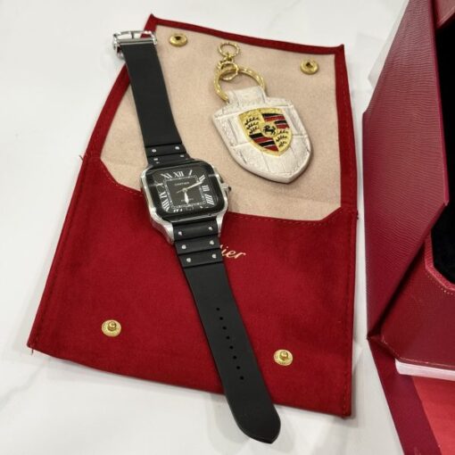 Cartier Replica Watches Santos Black Dial Roman Numeral Pile BV Factory 39.8mm - Image 7