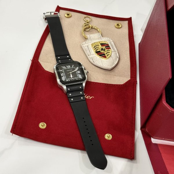Cartier Replica Watches Santos Black Dial Roman Numeral Pile BV Factory 39.8mm - Image 7