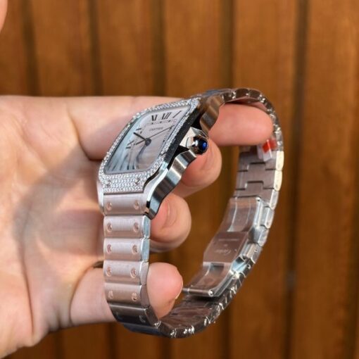 Cartier Replica Watch Santos Custom Moissanite Diamonds Hong Kong 39.8mm - Image 6