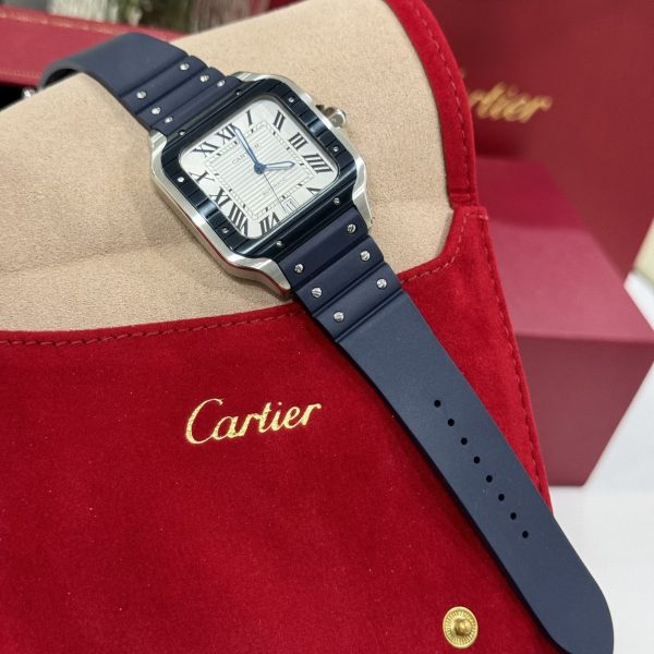 Cartier Replica Watch Santos White Dial Rubber Strap BV Factory 39.8mm - Image 6