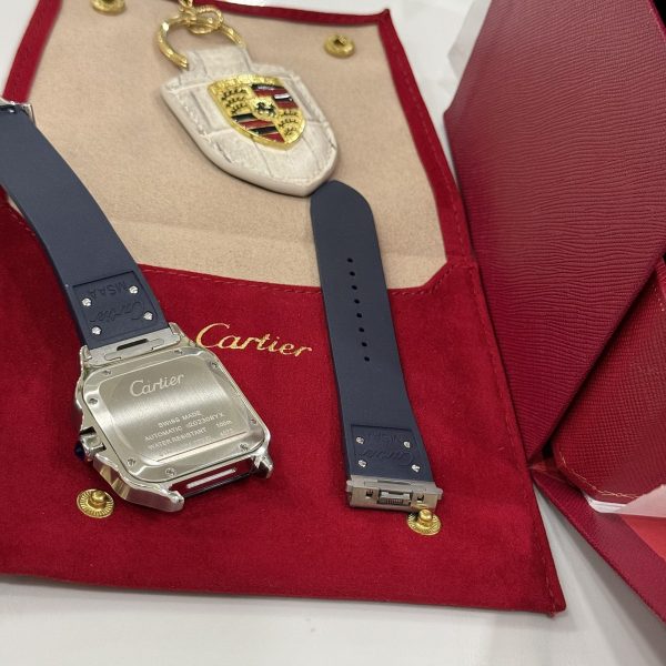 Cartier Replica Watch Santos White Dial Rubber Strap BV Factory 39.8mm - Image 9