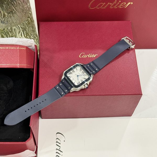 Cartier Replica Watch Santos White Dial Rubber Strap BV Factory 39.8mm - Image 7