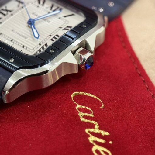 Cartier Replica Watch Santos White Dial Rubber Strap BV Factory 39.8mm - Image 5