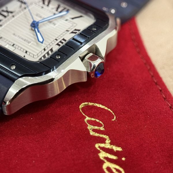 Cartier Replica Watch Santos White Dial Rubber Strap BV Factory 39.8mm - Image 5