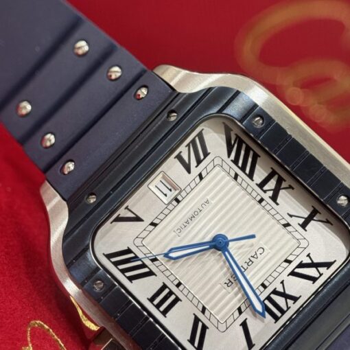 Cartier Replica Watch Santos White Dial Rubber Strap BV Factory 39.8mm - Image 4