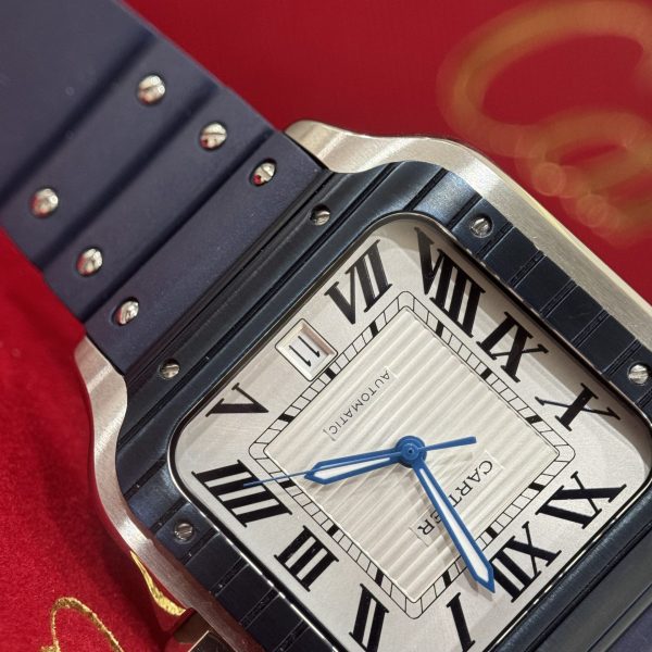 Cartier Replica Watch Santos White Dial Rubber Strap BV Factory 39.8mm - Image 4