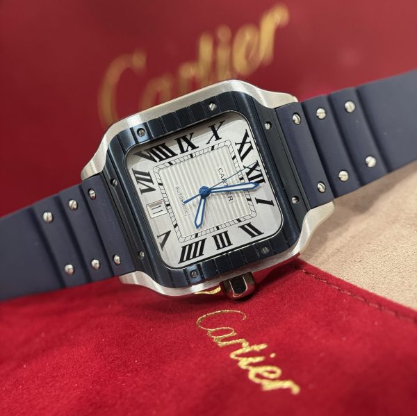 Cartier Replica Watch Santos White Dial Rubber Strap BV Factory 39.8mm - Image 3