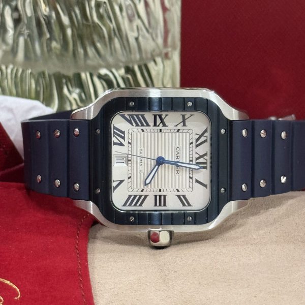 Cartier Replica Watch Santos White Dial Rubber Strap BV Factory 39.8mm - Image 2