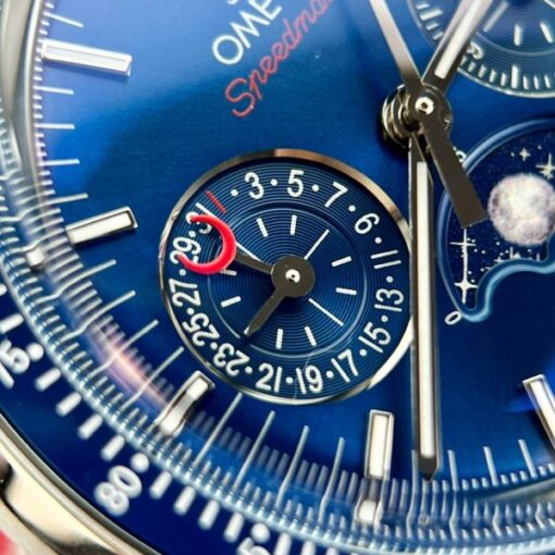 Omega Replica Watch Speedmaster Co-Axial Moonphase Blue Dial 44mm - Image 5